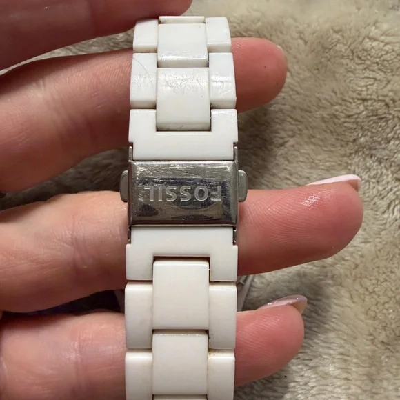 Fossil White Multi-Dial Watch with Crystal Bezel - Picture 2 of 2